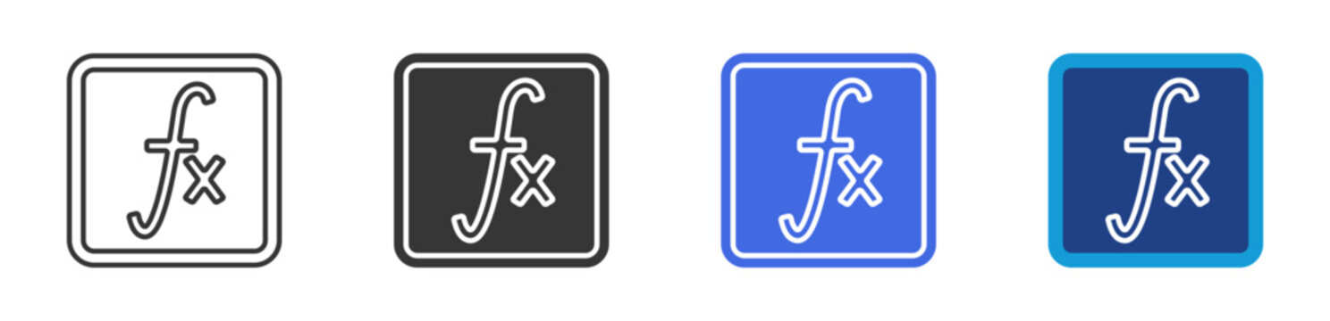function icon set multiple style collection