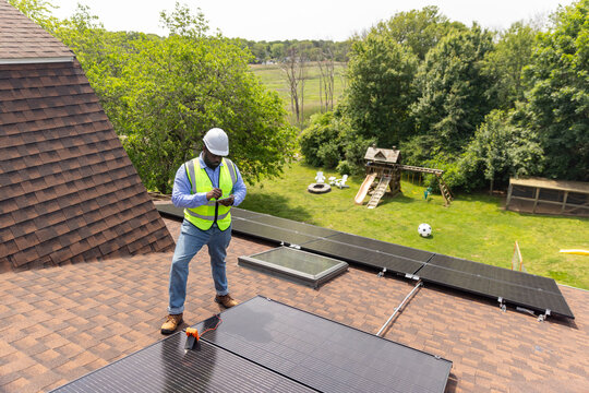 House Solar Panel worker 
