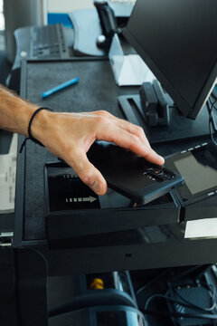 Scanning Boarding Pass in Airport
