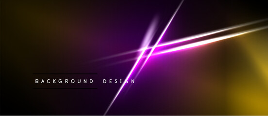 Obraz premium Abstract background features vibrant purple, gold gradients. Diagonal lines create dynamic light effects. Minimalist text reads background design.