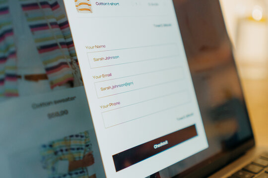 Online store on a laptop screen