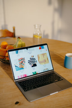 Online store on a laptop screen