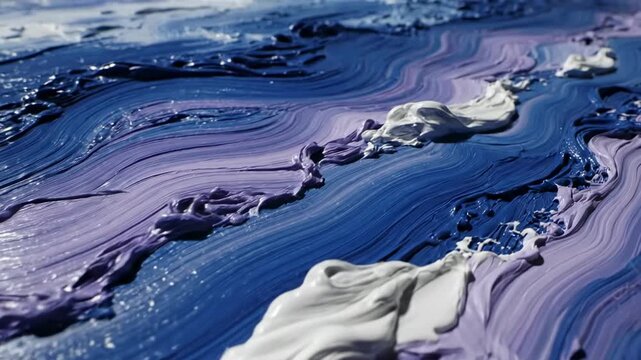 Mesmerizing abstract art with rich blue and purple impasto texture, excellent for modern design and creative advertising.