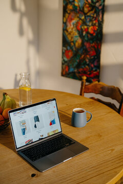 Online store on a laptop screen