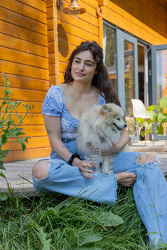 woman with dog