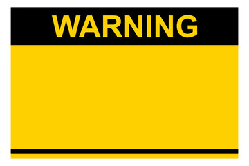 Fototapeta premium Blank yellow warning sign with black text space for custom safety information and alerts