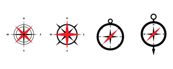 compass logo set. logo icon vector illustration