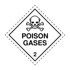 Obraz premium Poison Gas Hazard Label Class 2 – Toxic Gas Dangerous Goods Warning Placard for Transport, Shipping, Storage and Industrial Safety Compliance