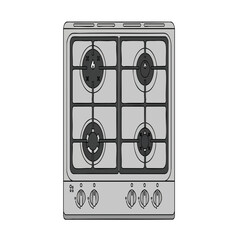 Modern Four Burner Gas Stove for Kitchen Cooking and Food Preparation