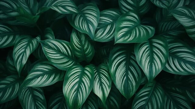 Dark green leaves close up texture.