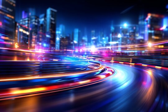 Sleek Modern Racing Circuit with Sharp Curves and Metallic Finish
