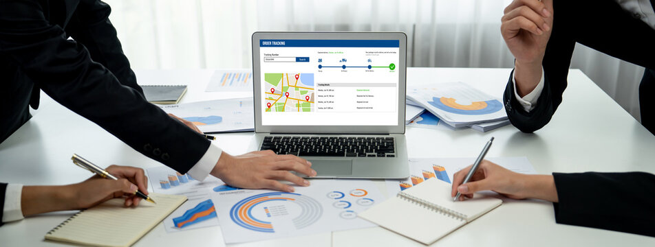 Delivery tracking system for e-commerce and brisk online business to timely goods transportation and delivery