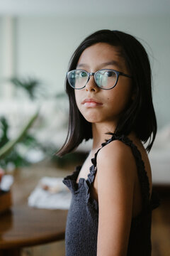 Young girl looking at camera