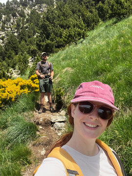 Summer hike selfie