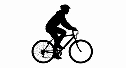 Obraz premium Silhouette of cyclist riding bicycle.