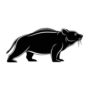 Black Silhouette of a Tasmanian Devil.