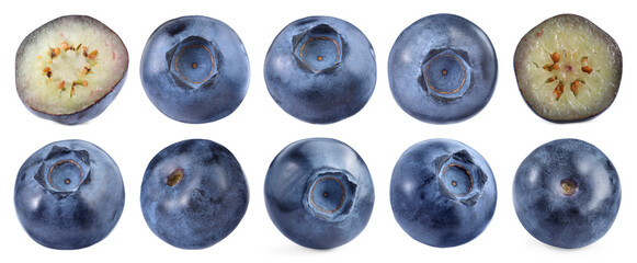 Fresh blueberries isolated on white, set. Tasty berry © New Africa