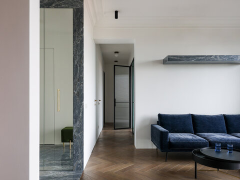 Interior Design Showcasing Living Area and Hallway