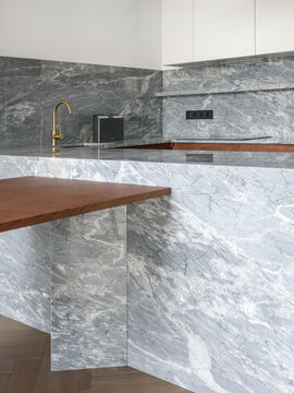 Modern Kitchen Design With Marble Surfaces 
