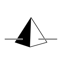 Fototapeta premium Abstract geometric pyramid with lines.