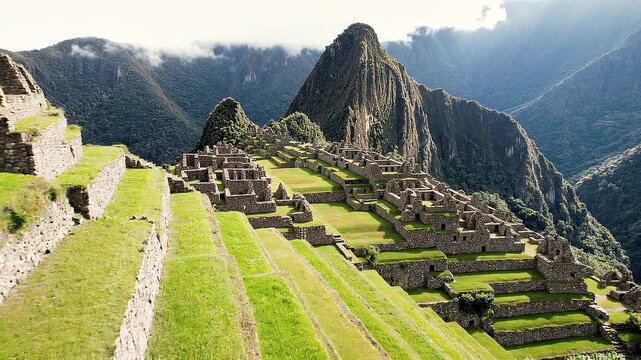 Machu Picchu ancient Inca ruins landscape.
