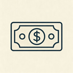 Fototapeta premium Modern dollar bill icon for financial concepts