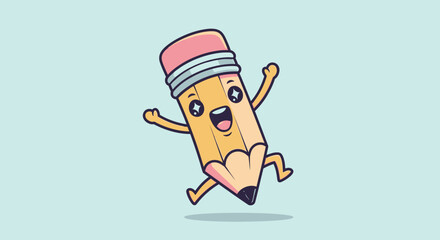 Naklejka premium Adorable blue spiral notebook mascot illustration waving cheerfully, embodying friendly learning and creative thought for digital age