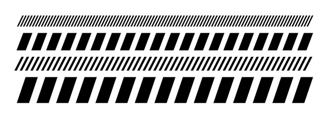 Line divider pattern with slash diagonal border vector graphic web. Slant lines with design security. Geometric print for caution tape.