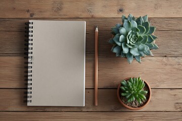 notebook and flowers