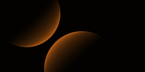 Planet eclipse, glowing flare on the horizon, sunrise over the globe. Crescent planet edge. Vector illustration © zaini