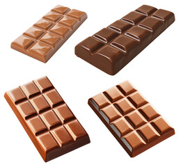 かわいいY2Kチョコレートバー3Dアイコンセット（ミルク・ダーク）