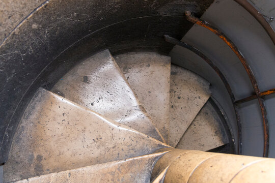 France, Paris, Montmartre. Stone spiral stairs leading to the top of the dome of Sacr&eacute;-C&oelig;ur Basilica.