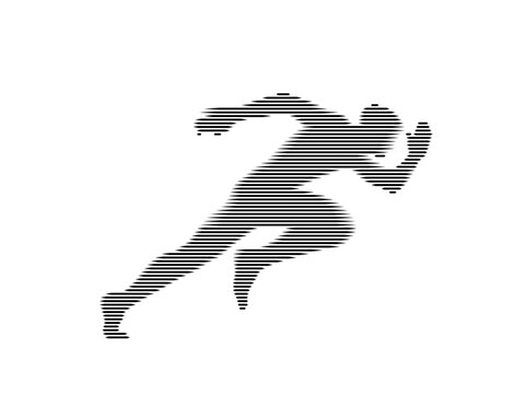 Digital Glitch Style Runner Silhouette Vector Graphic