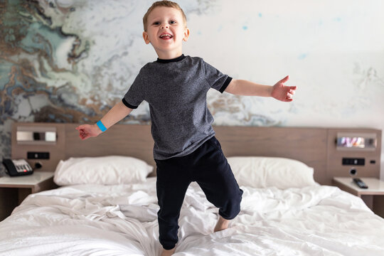 Hotel bed jumping