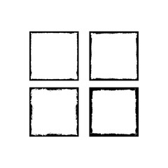 Grunge Distressed Square Frame Collection with Rough Edges