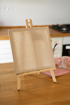 Blank canvas on table