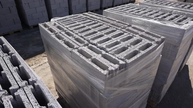 Concrete blocks that are created for the construction of a house from which it turns out good and high-quality