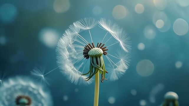 dandelion on blue background