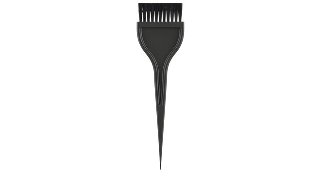 Black hair dye brush with pointed handle