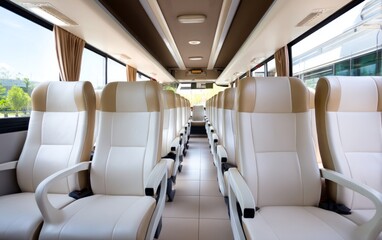 Spacious and Modern Interior of an Elegant Passenger Vehicle with Clean Lines