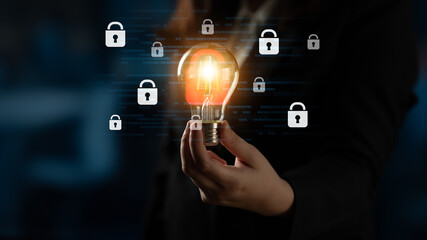 Digital security concept illustrating a cybersecurity breach, with a red unlocked padlock indicating data exposure among secure systems, emphasizing system vulnerability and risk Latch