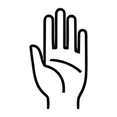 Obraz premium Hand with palm facing outwards and fingers together gesture