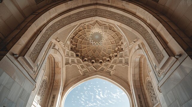A photo of an Islamic geometric arch design.