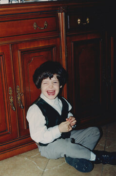 Laughing child indoors