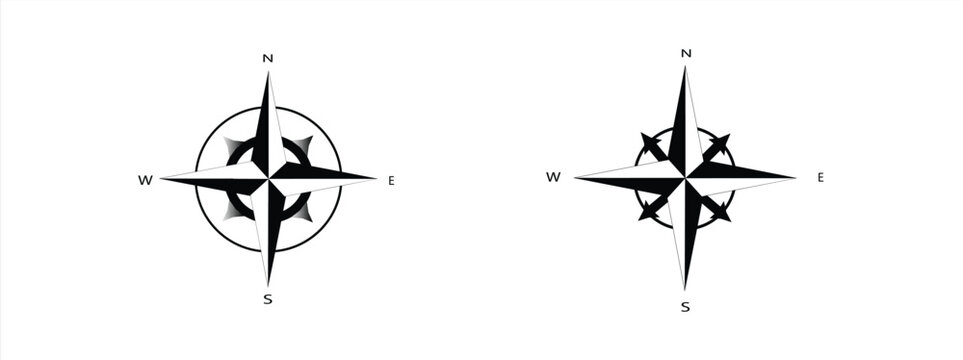 compass direction icon, direction finder symbol with a simple design on a white background. vector illustration