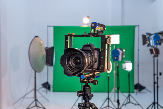 Professional Camera Setup in a Studio Environment for Content Creation