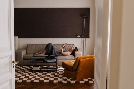 Relaxed Browsing in Stylish Home Interior