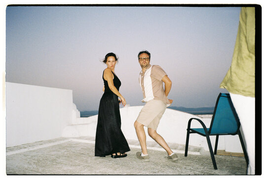Playful Rooftop Posing