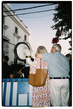 Elderly Couple Watching Street Performance
