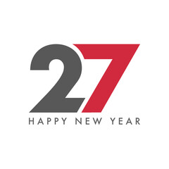 Happy new year 2027 typography design. New year 2027.